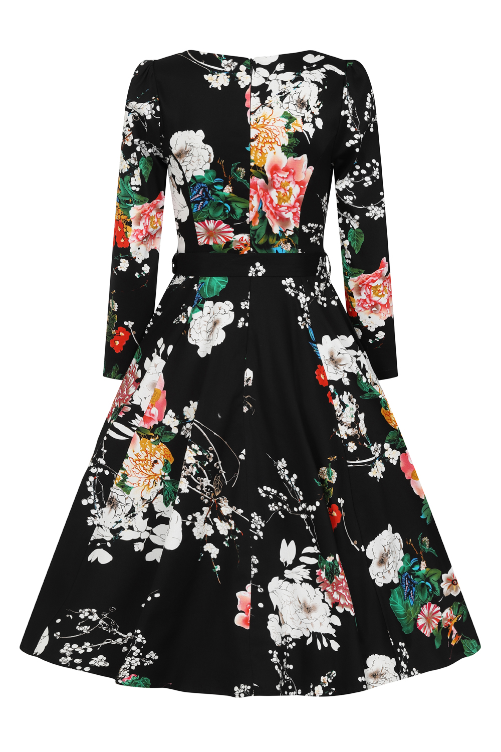 White Iris Floral Swing Dress